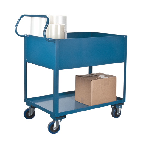 Chariots de service &agrave; bordure profonde, 2 Tiers, 24" la x 47" h x 36" p, Capacit&eacute; 1200 lb Distribution Jean Lapalme