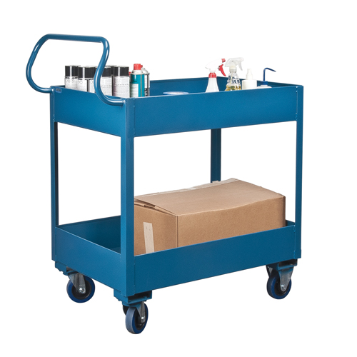 Chariots de service &agrave; bordure profonde, 2 Tiers, 24" la x 47" h x 36" p, Capacit&eacute; 1200 lb Distribution Jean Lapalme