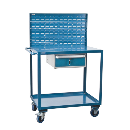 Mobile Service Cart, 2 Tiers, 24" W x 57" H x 40" D, 1200 lbs. Capacity Distribution Jean Lapalme