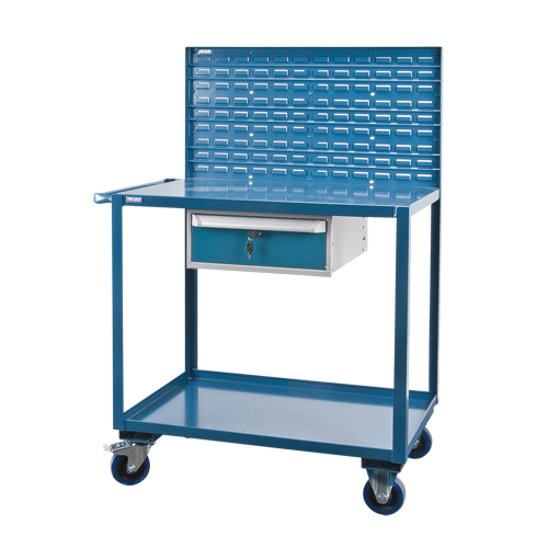 Mobile Service Cart, 2 Tiers, 24" W x 57" H x 40" D, 1200 lbs. Capacity Distribution Jean Lapalme