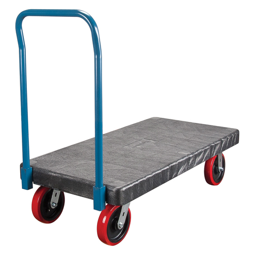 Plastic Platform Truck, 48" L x 24" W, 2500 lbs. Cap., Polyurethane Wheels Distribution Jean Lapalme