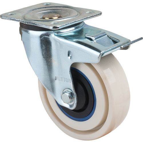 Sandwich Casters, Swivel with Brake, 4" (101.6 mm), Nylon, 440 lbs. (199.58 kg.) Distribution Jean Lapalme