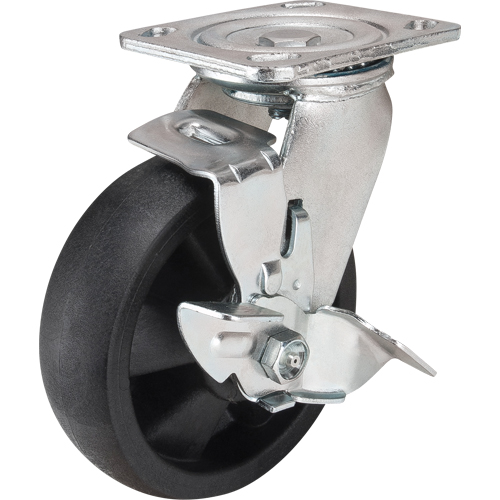 Roulettes haute temp&eacute;rature, Pivotant avec frein, 6" (152,4 mm), Nylon, 880 lb (399 kg) Distribution Jean Lapalme