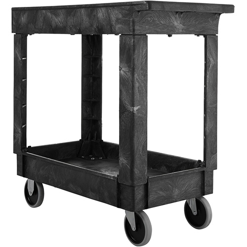 Flat Handle Utility Cart, 2 Tiers, 34" x 31-1/4" x 16", 500 lbs. Capacity Distribution Jean Lapalme