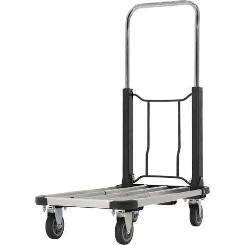 Chariot &agrave; plateforme repliable, Acier inoxydable, 300 lb, 28" lo x 16" la, Hauteur 33-1/2" Distribution Jean Lapalme