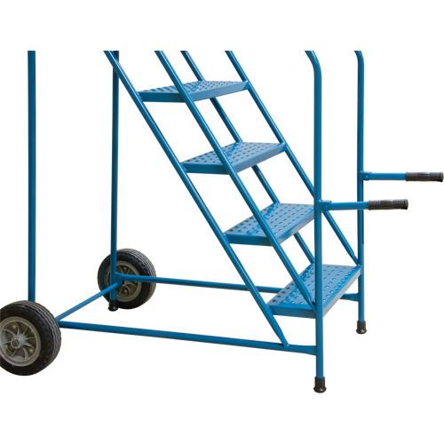 Trailer Access Rolling Ladder with Rails, 4 Steps, 22" Step Width, 37" Platform Height, Steel Distribution Jean Lapalme