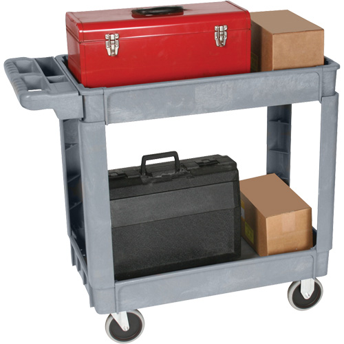 Deluxe Utility Cart, 2 Tiers, 25" x 35-1/2" x 43.5"/43-1/2", 550 lbs. Capacity Distribution Jean Lapalme