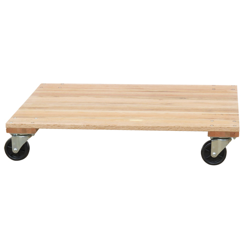 Socle roulant &agrave; plateforme en bois solide, Roues en Caoutchouc, Capacit&eacute; de 1200 lb, 18" la x 30" p x 7" h Distribution Jean Lapalme