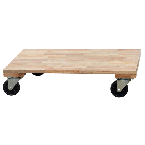Socle roulant &agrave; plateforme en bois solide, Roues en Caoutchouc, Capacit&eacute; de 1200 lb, 24" la x 36" p x 7" h Distribution Jean Lapalme