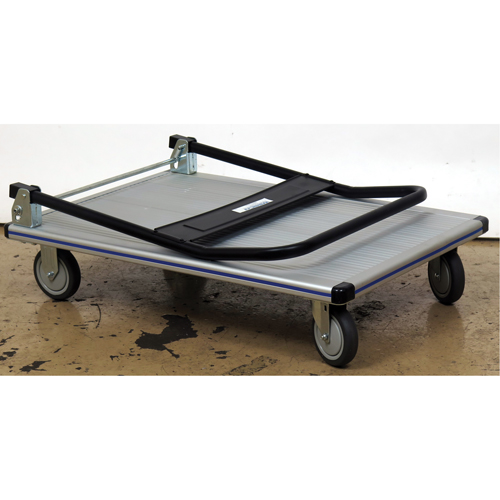 Chariot &agrave; plateforme avec poign&eacute;e pliante, Aluminium, 350 lb, 29" lo x 18-1/2" la, Hauteur 34-1/2" Distribution Jean Lapalme