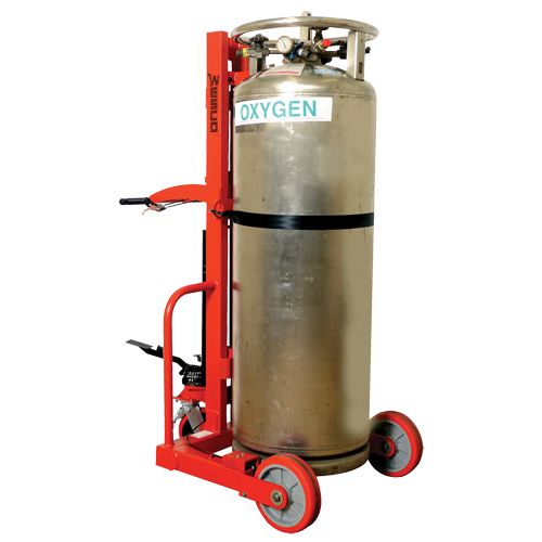 Hydraulic Large Liquid Gas Cylinder Cart HLCC, Polyurethane Wheels, 20" W x 20" D Base, 1000 lbs. Distribution Jean Lapalme