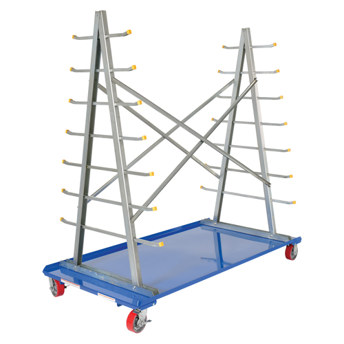 Chariot &agrave; cadre en A pour barres et tuyaux, Acier, 36-3/4" la x 73-3/4" p x 72-1/2" h, Capacit&eacute; de 2000 lb Distribution Jean Lapalme