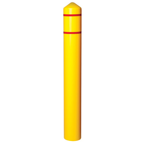 Enveloppe lisse pour butoir avec bandes r&eacute;fl&eacute;chissantes, 6" dia. x 56" l, Jaune Distribution Jean Lapalme