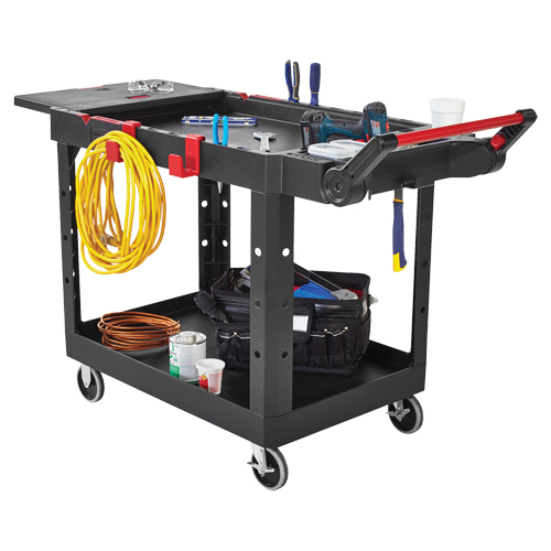 Heavy-Duty Adaptable Utility Cart, 2 Tiers, 17-3/4" x 36" x 46-1/5", 500 lbs. Capacity Distribution Jean Lapalme