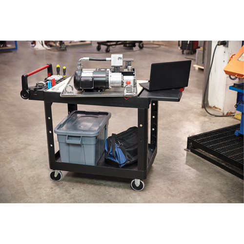 Heavy-Duty Adaptable Utility Cart, 2 Tiers, 17-3/4" x 36" x 46-1/5", 500 lbs. Capacity Distribution Jean Lapalme