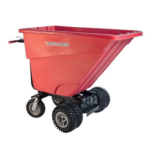 Chariot &agrave; bascule motoris&eacute;, Capacit&eacute; 13.5 cu.ft., 45" h x 33-1/2" la x 68" p Distribution Jean Lapalme