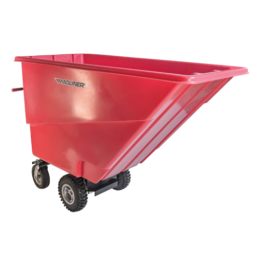 Chariot &agrave; bascule motoris&eacute;, Capacit&eacute; 27 cu. ft., 51" h x 81" la x 33" p Distribution Jean Lapalme