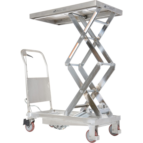 Manual Hydraulic Scissor Lift Table, 35-1/2" L x 20" W, Partial Stainless Steel, 800 lbs. Capacity Distribution Jean Lapalme