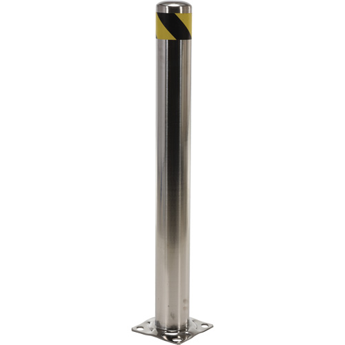Safety Bollard, Stainless Steel, 42" H x 8" W, Silver Distribution Jean Lapalme