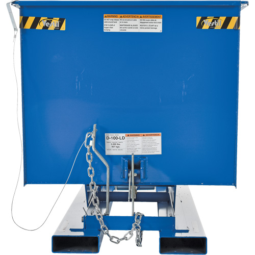 Self-Dumping Hopper, Steel, 1 cu.yd., Blue Distribution Jean Lapalme