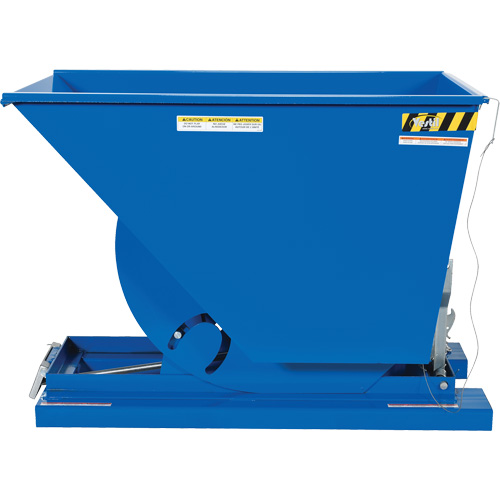 Self-Dumping Hopper, Steel, 3/4 cu.yd., Blue Distribution Jean Lapalme