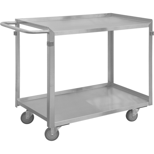 Industrial Grade Shelf Cart, 2 Tiers, 16-3/4" W x 34" H x 36-7/16" D, 600 lbs. Capacity Distribution Jean Lapalme