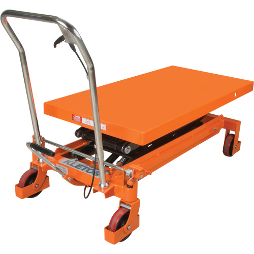 Table &eacute;l&eacute;vatrice &agrave; ciseaux hydraulique, 48" lo x 24" la, Acier, Capacit&eacute; 1540 lb Distribution Jean Lapalme