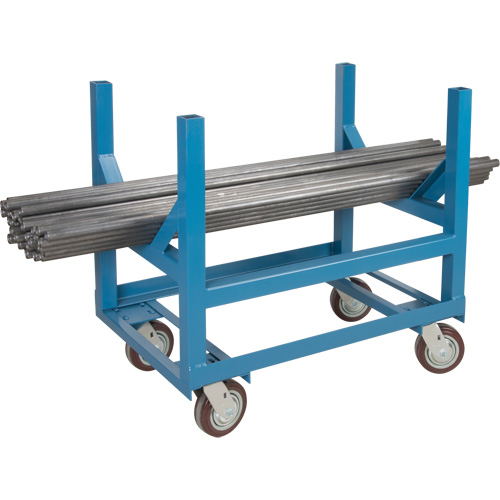 Chariot &agrave; berceaux pour tuyaux et barres, 48" lo x 24" la x 34" h, Capacit&eacute; de 2500 lb, Roue Polyur&eacute;thane Distribution Jean Lapalme