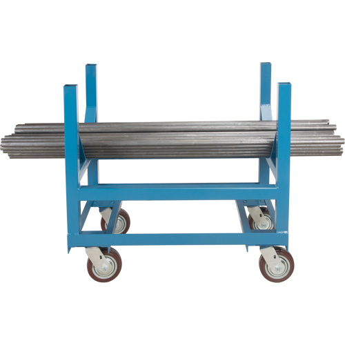 Chariot &agrave; berceaux pour tuyaux et barres, 48" lo x 24" la x 34" h, Capacit&eacute; de 2500 lb, Roue Polyur&eacute;thane Distribution Jean Lapalme