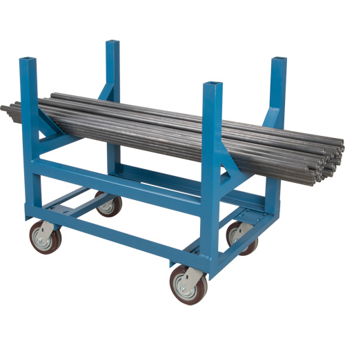 Chariot &agrave; berceaux pour tuyaux et barres, 48" lo x 24" la x 34" h, Capacit&eacute; de 2500 lb, Roue Polyur&eacute;thane Distribution Jean Lapalme