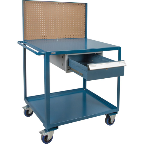 Mobile Service Cart, 2 Tiers, 24" W x 57" H x 40" D, 1200 lbs. Capacity Distribution Jean Lapalme