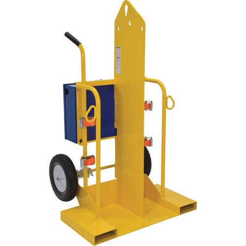 Chariot pour chalumeau et bouteille &agrave; gaz, Roues Rempli de mousse, Base de 24" la x 19-1/2" lo, 500 lb Distribution Jean Lapalme