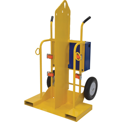 Chariot pour chalumeau et bouteille &agrave; gaz, Roues Rempli de mousse, Base de 24" la x 19-1/2" lo, 500 lb Distribution Jean Lapalme