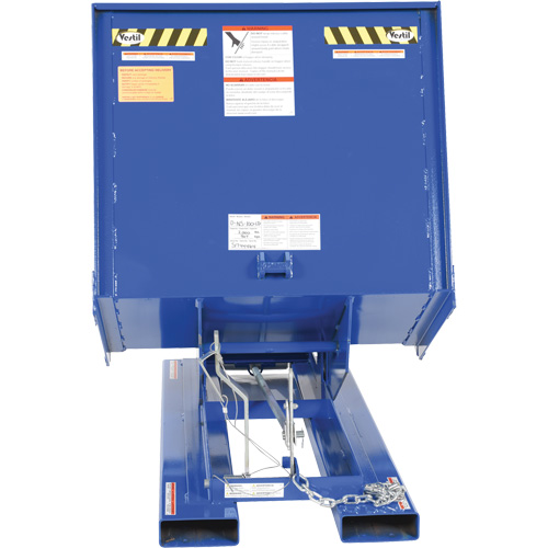 Open Sided Hopper, Steel, 1 cu.yd., Blue Distribution Jean Lapalme