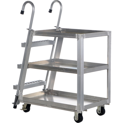 Chariot de pr&eacute;l&egrave;vement de stock, Aluminium, 21-7/8" la x 40" p, 3 tablettes, Capacit&eacute; 660 lb Distribution Jean Lapalme