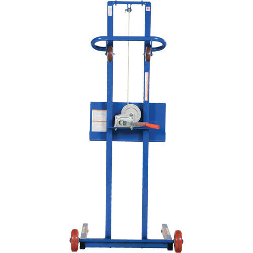 Plateforme &eacute;l&eacute;vatrice &agrave; profil bas pour charge l&eacute;g&egrave;re, M&eacute;canisme Treuil manuel, Capacit&eacute; de 400 lb, Levage max de 55" Distribution Jean Lapalme
