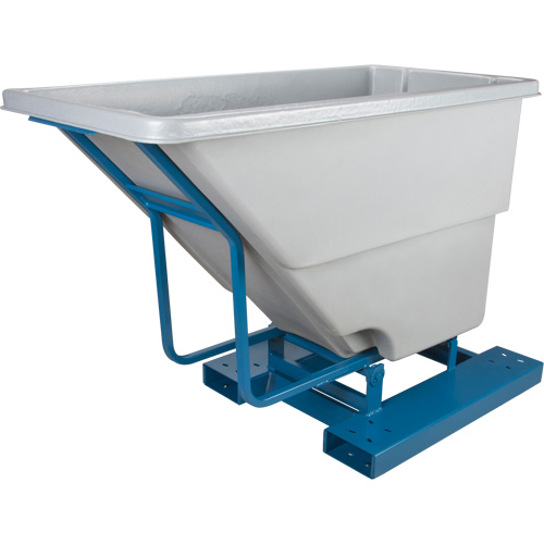 Self-Dumping Hopper, Polyethylene, 5/8 cu.yd., Grey Distribution Jean Lapalme
