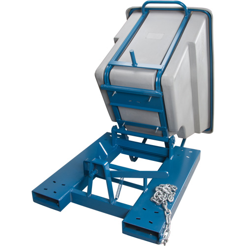 Self-Dumping Hopper, Polyethylene, 5/8 cu.yd., Grey Distribution Jean Lapalme