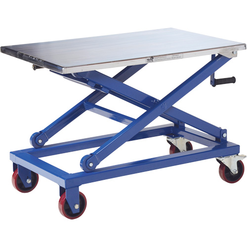 Table &eacute;l&eacute;vatrice manuelle &agrave; ciseaux, 37" lo x 23-1/2" la, Acier, Capacit&eacute; 660 lb Distribution Jean Lapalme