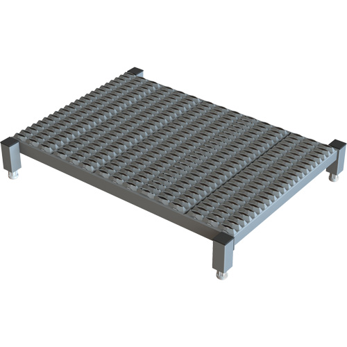 Adjustable Height One-Step Work Platform, 24" W x 36" D, 800 lbs. Capacity, All-Welded Distribution Jean Lapalme