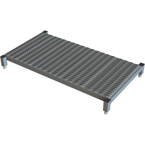 Adjustable Height One-Step Work Platform, 24" W x 48" D, 800 lbs. Capacity, All-Welded Distribution Jean Lapalme
