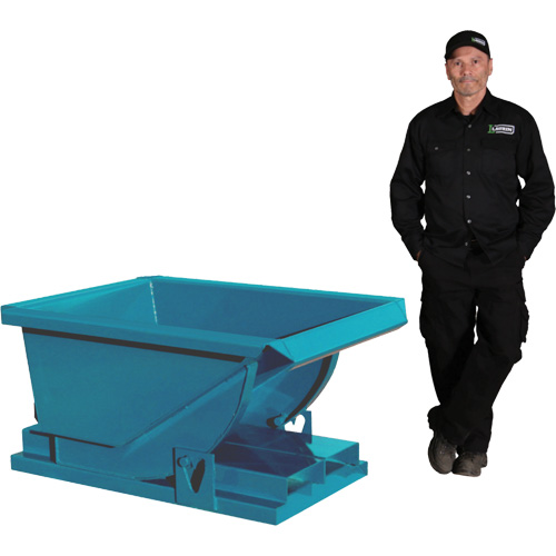 Extra Heavy-Duty Self-Dumping Hopper, Steel, 1/3 cu.yd., Blue Distribution Jean Lapalme