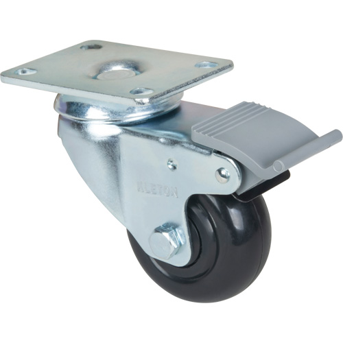 Caster, Swivel with Brake, 3" (76.2 mm), Polyolefin, 250 lbs. (113.4 kg) Distribution Jean Lapalme