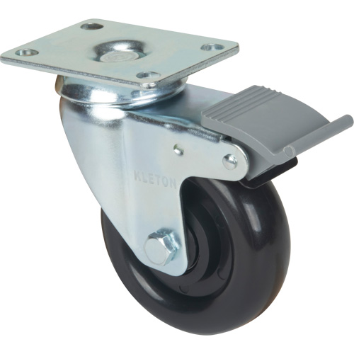 Roulette, Pivotant avec frein, 4" (101,6 mm), Polyol&eacute;fine, 250 lb (113,4 kg) Distribution Jean Lapalme