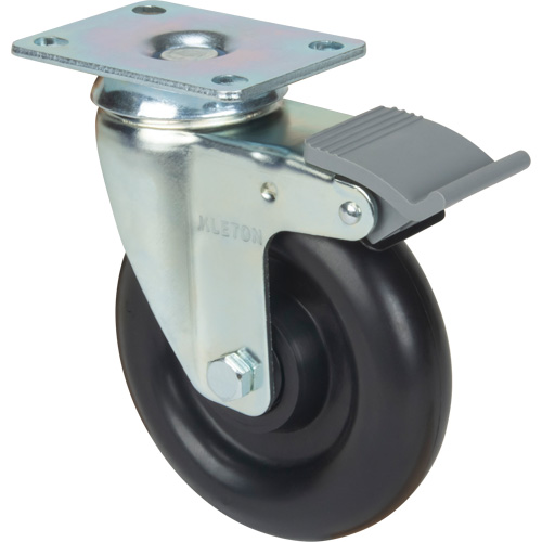 Roulette, Pivotant avec frein, 5" (127 mm), Polyol&eacute;fine, 250 lb (113,4 kg) Distribution Jean Lapalme