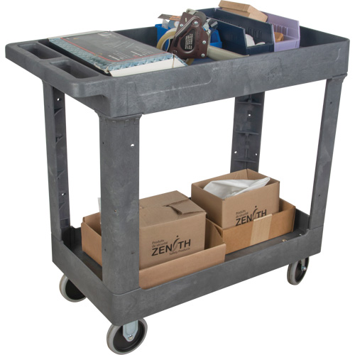Utility Service Cart, 2 Tiers, 16-1/2" x 32-1/2" x 34-1/2", 550 lbs. Capacity Distribution Jean Lapalme