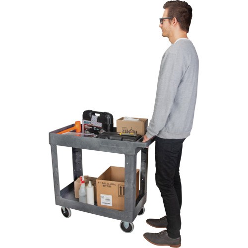 Utility Service Cart, 2 Tiers, 16-1/2" x 32-1/2" x 34-1/2", 550 lbs. Capacity Distribution Jean Lapalme