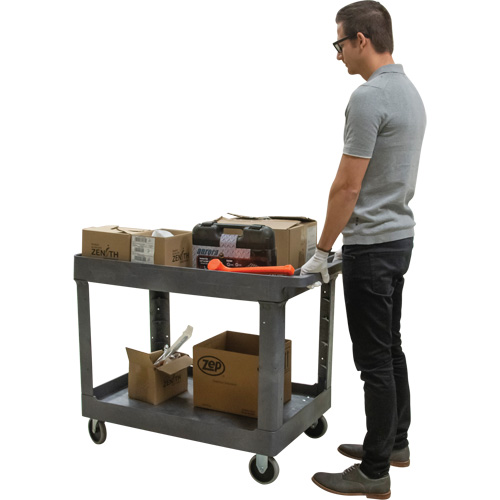Utility Service Cart, 2 Tiers, 24-5/8" x 32-1/2" x 40", 550 lbs. Capacity Distribution Jean Lapalme