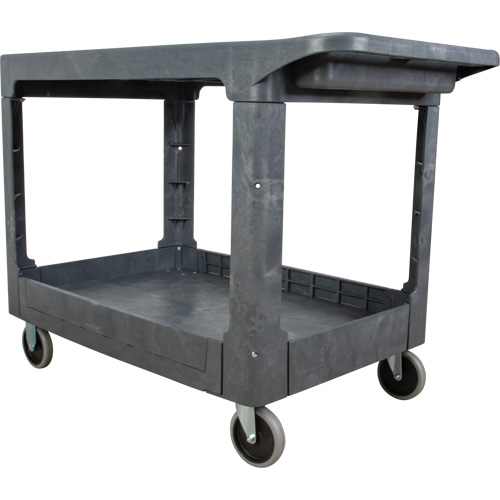 Chariot utilitaire pour l'entretien avec tablette plate, 2 tiers, 25-1/4" x 32-1/4" x 44", Capacit&eacute; 550 lb Distribution Jean Lapalme