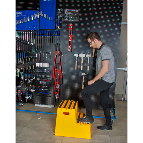 Industrial Step Stool, 2 Steps, 26" x 22-7/16" x 19-11/16" High Distribution Jean Lapalme